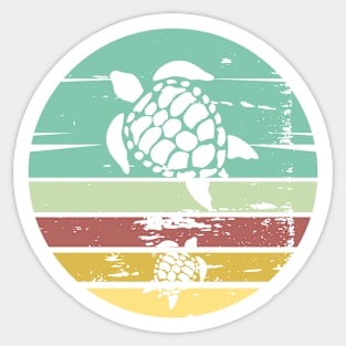 Retro Sea Turtle Sea Life Sticker